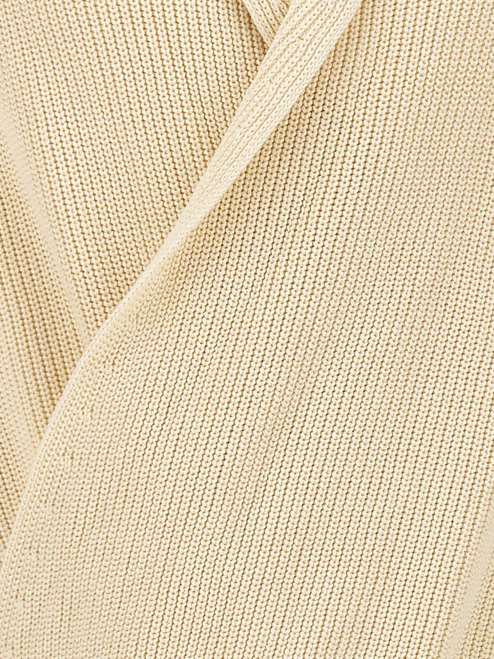 Laneus Trui met sjaalkraag en wikkeldesign Beige