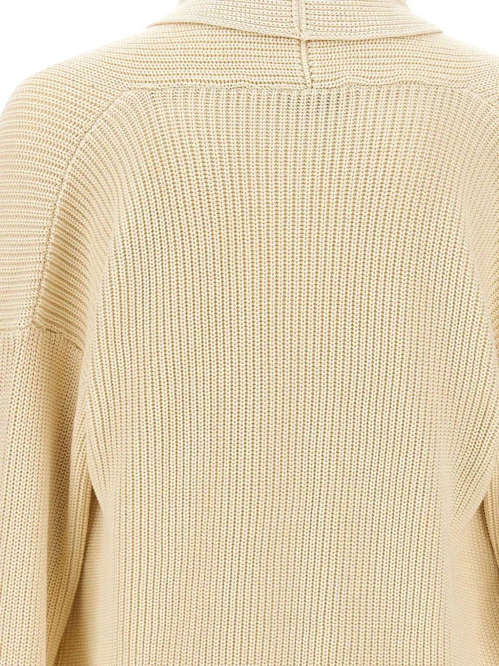 Laneus Trui met sjaalkraag en wikkeldesign Beige
