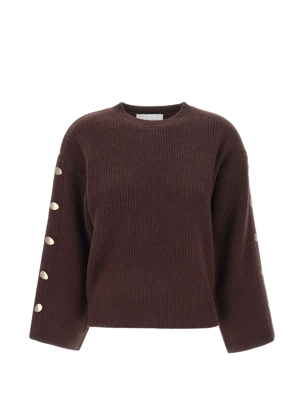 kaos ribbed-knit button-sleeve sweater
