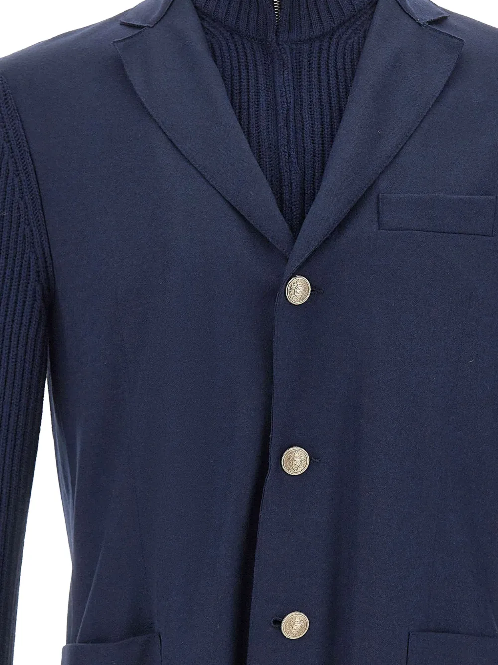 Eleventy single-breasted wool jacket Blauw