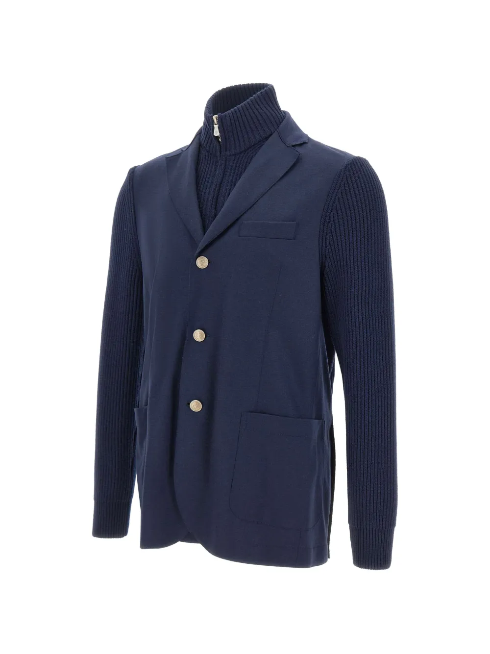 Eleventy single-breasted wool jacket Blauw