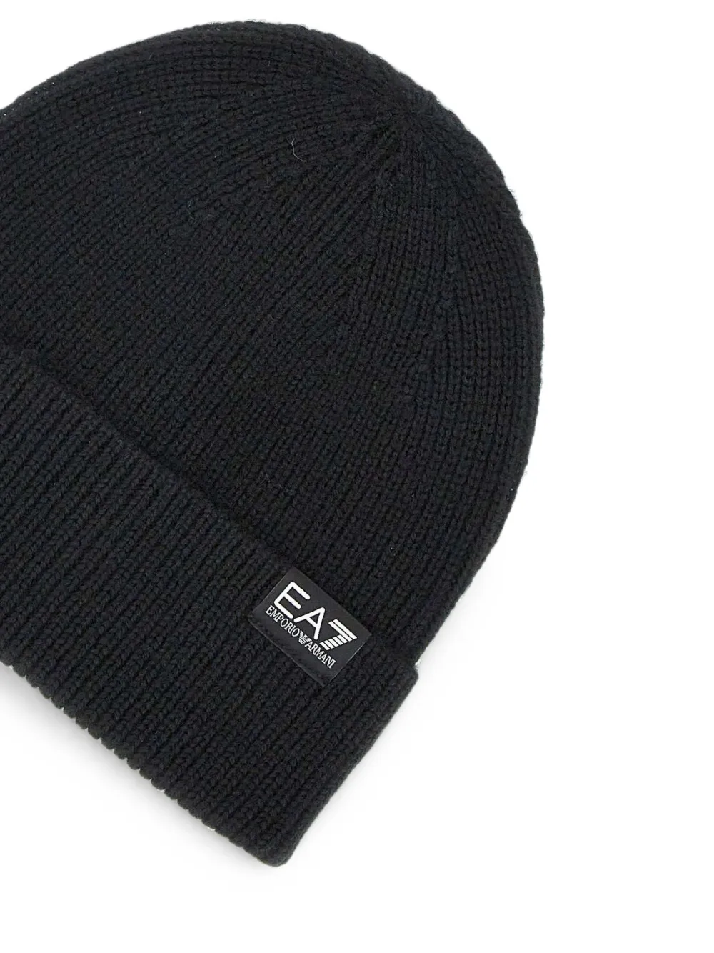 Ea7 Emporio Armani Ribgebreide muts Zwart