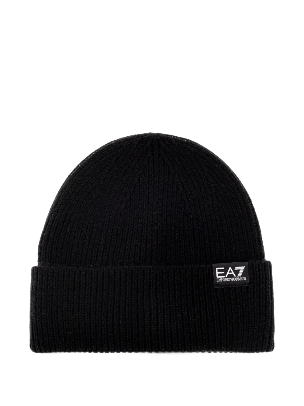 Ea7 Emporio Armani ribbed-knit beanie hat - Nero