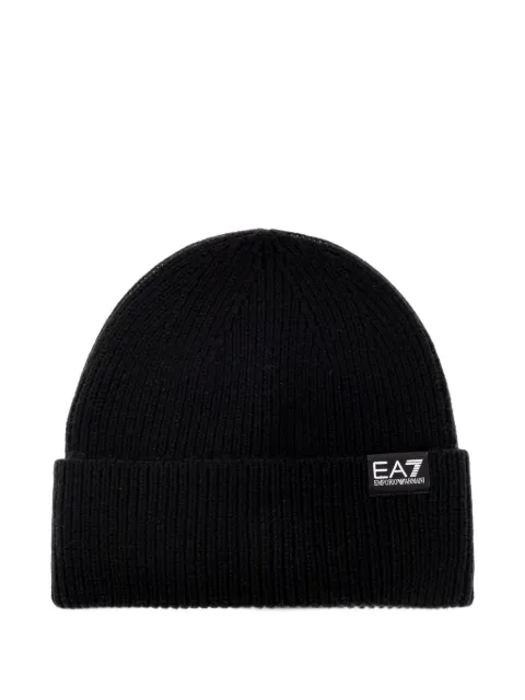 Ea7 Emporio Armani ribbed-knit beanie hat