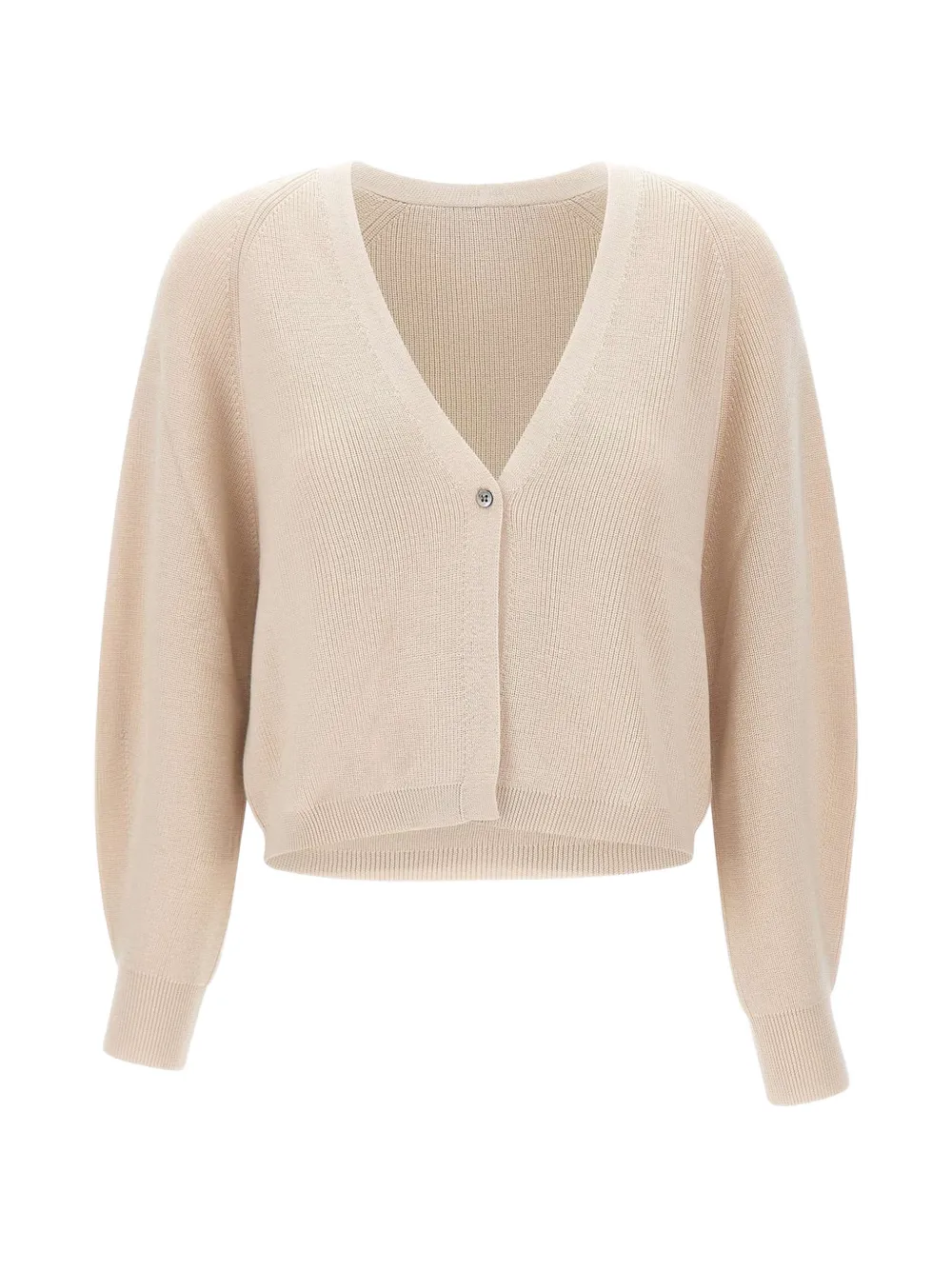 Hemisphere ribbed-knit V-neck cardigan