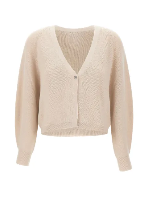 Hemisphere ribbed-knit V-neck cardigan
