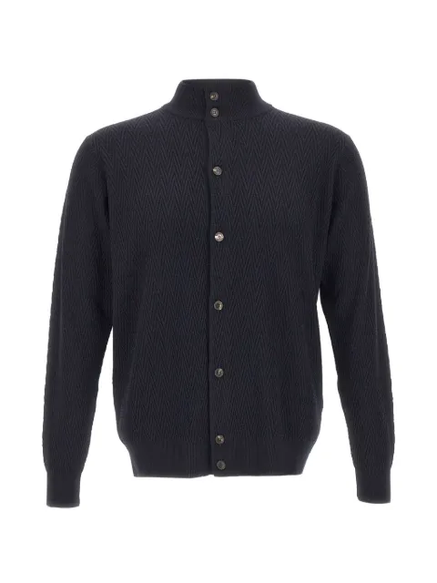 Filippo De Laurentiis geometric-pattern high-neck cardigan