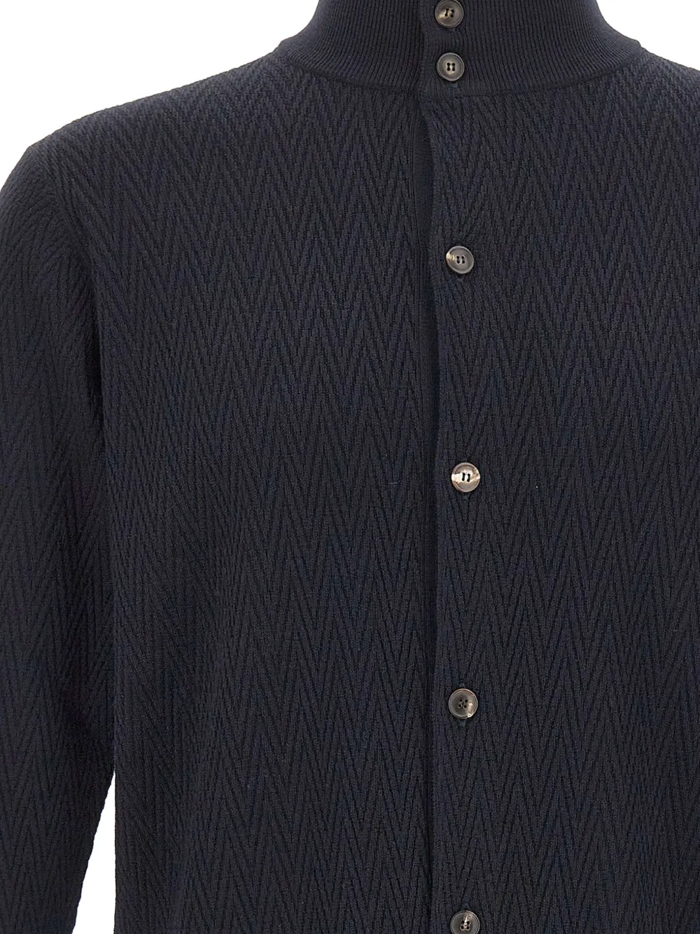 Filippo De Laurentiis Vest met geometrisch patroon en hoge hals Blauw