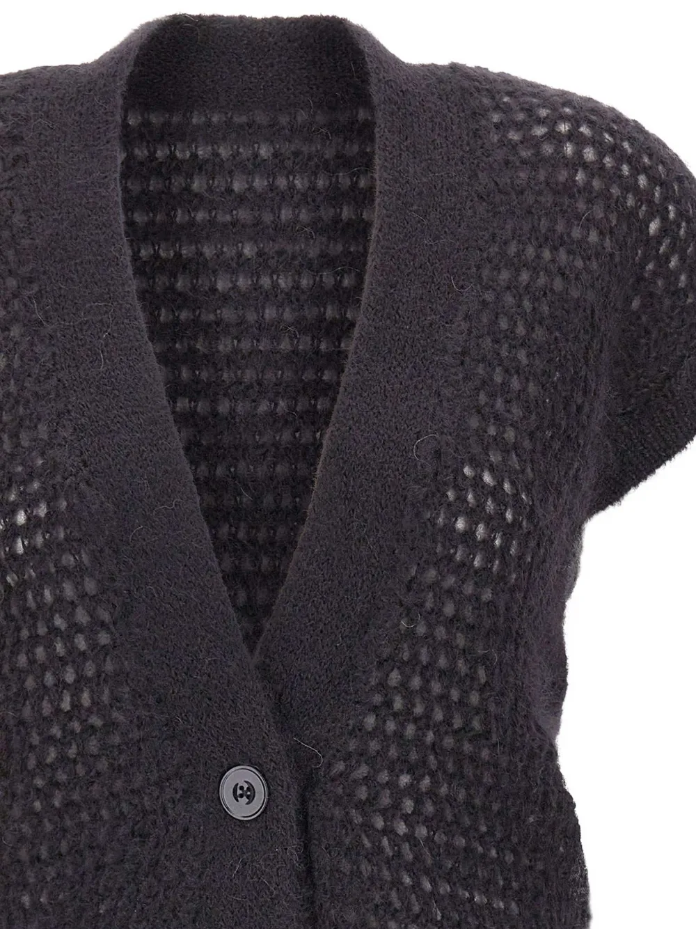 Eleventy Opengebreid mouwloos vest Grijs