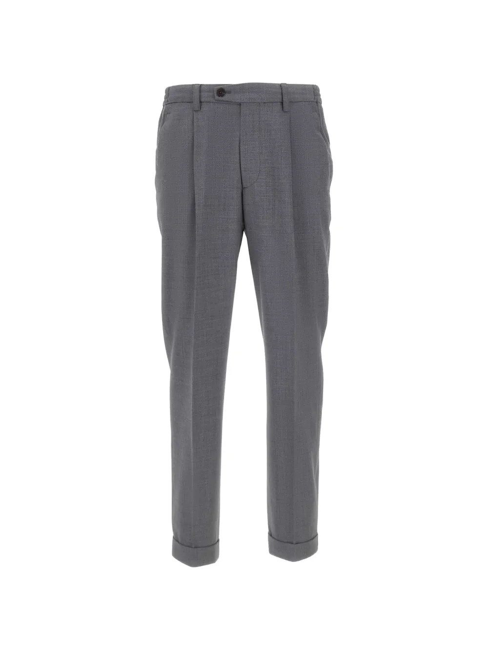 Devore Cuffed-hem Tailored Trousers In Grey
