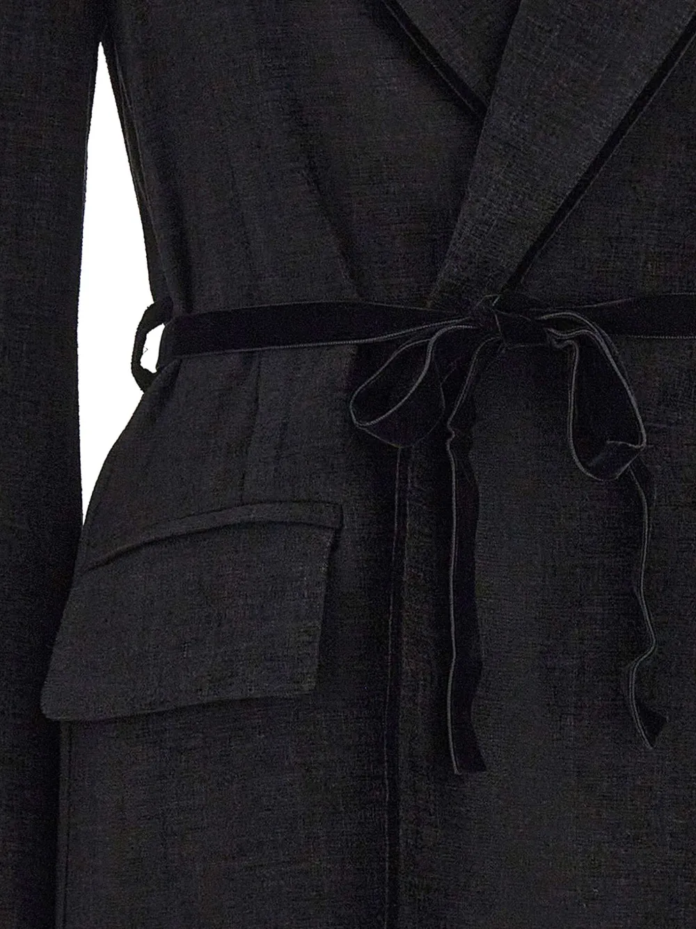kaos belted suede-effect blazer Zwart