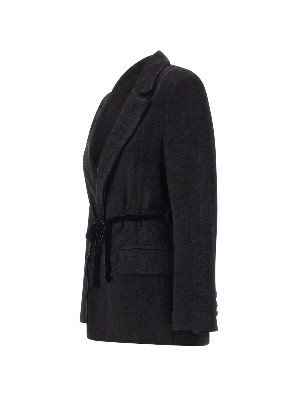 kaos belted suede-effect blazer Zwart