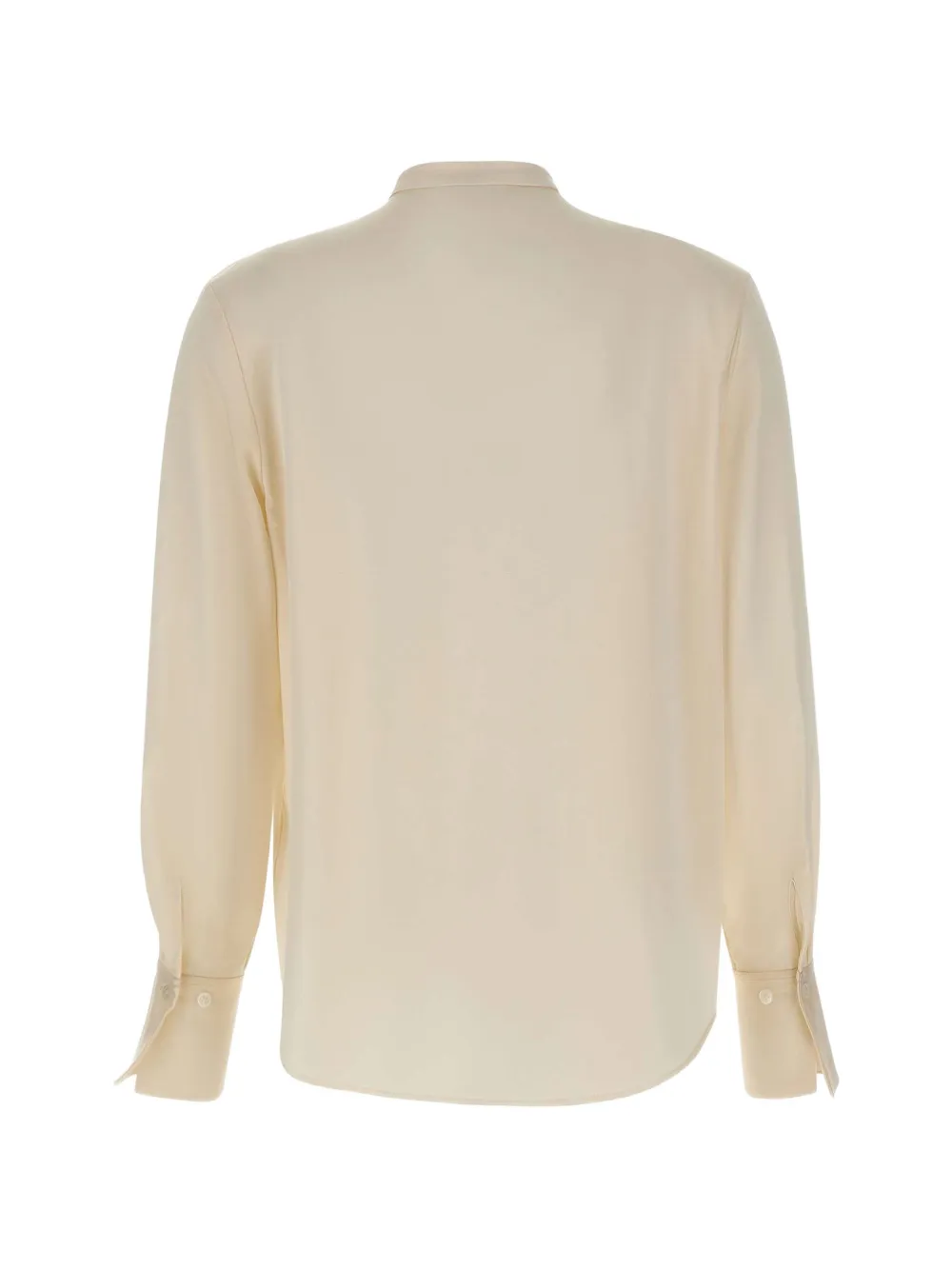 Filippa K Blouse met ronde opstaande kraag en halve knoop Beige