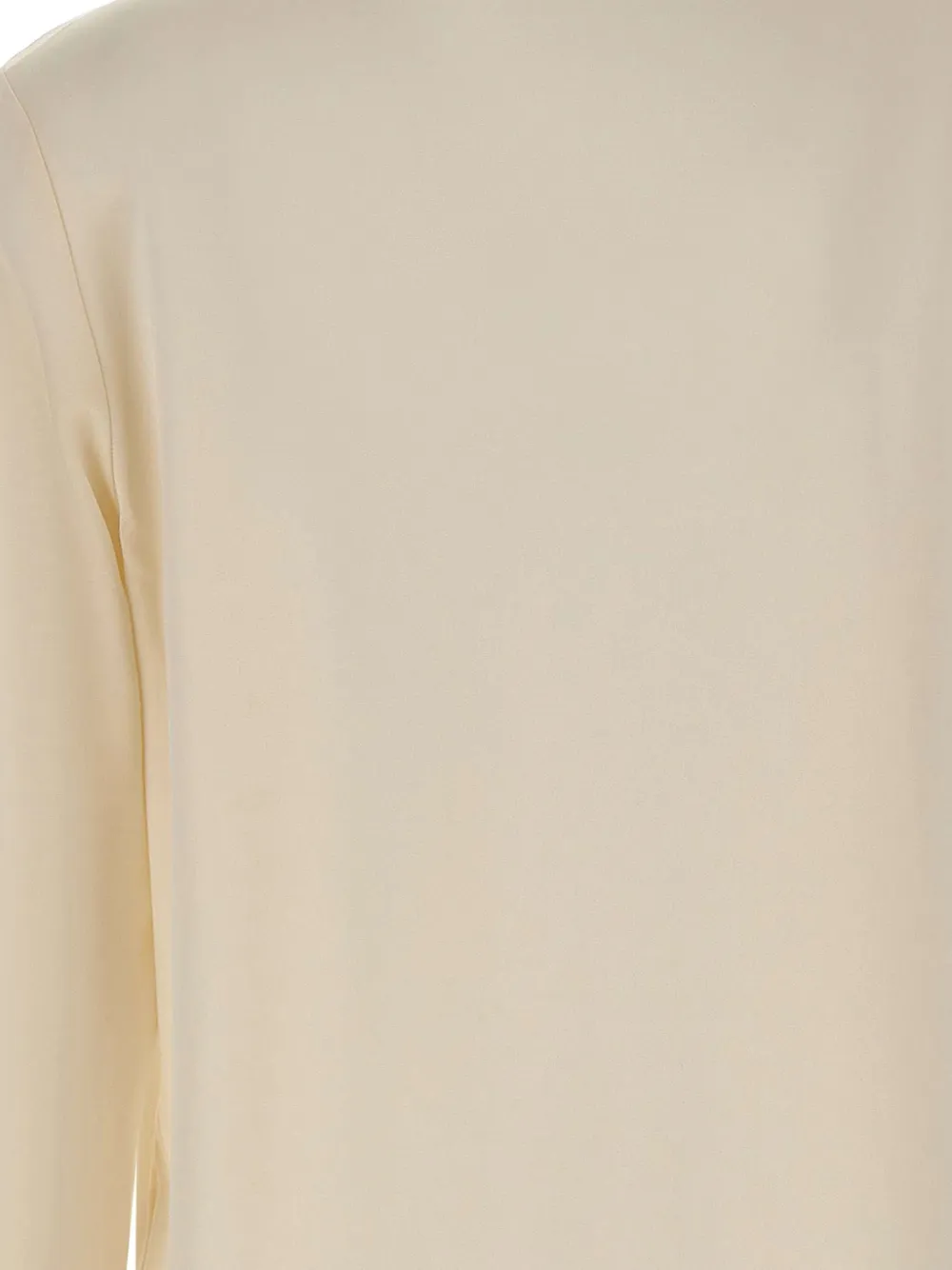Filippa K Blouse met ronde opstaande kraag en halve knoop Beige