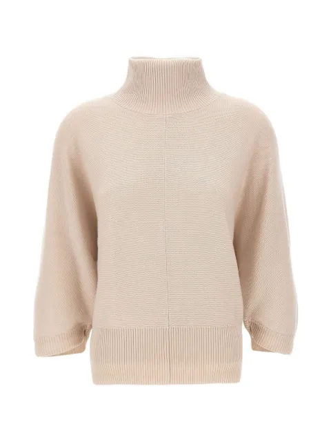 Hemisphere batwing-sleeve high-neck sweater