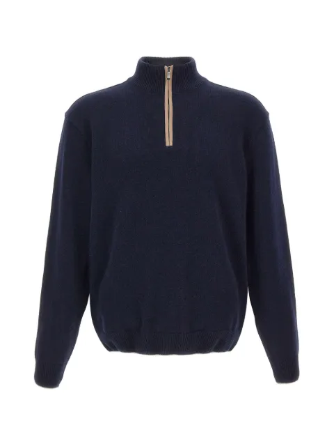Paul & Shark half-zip contrast-trim sweater