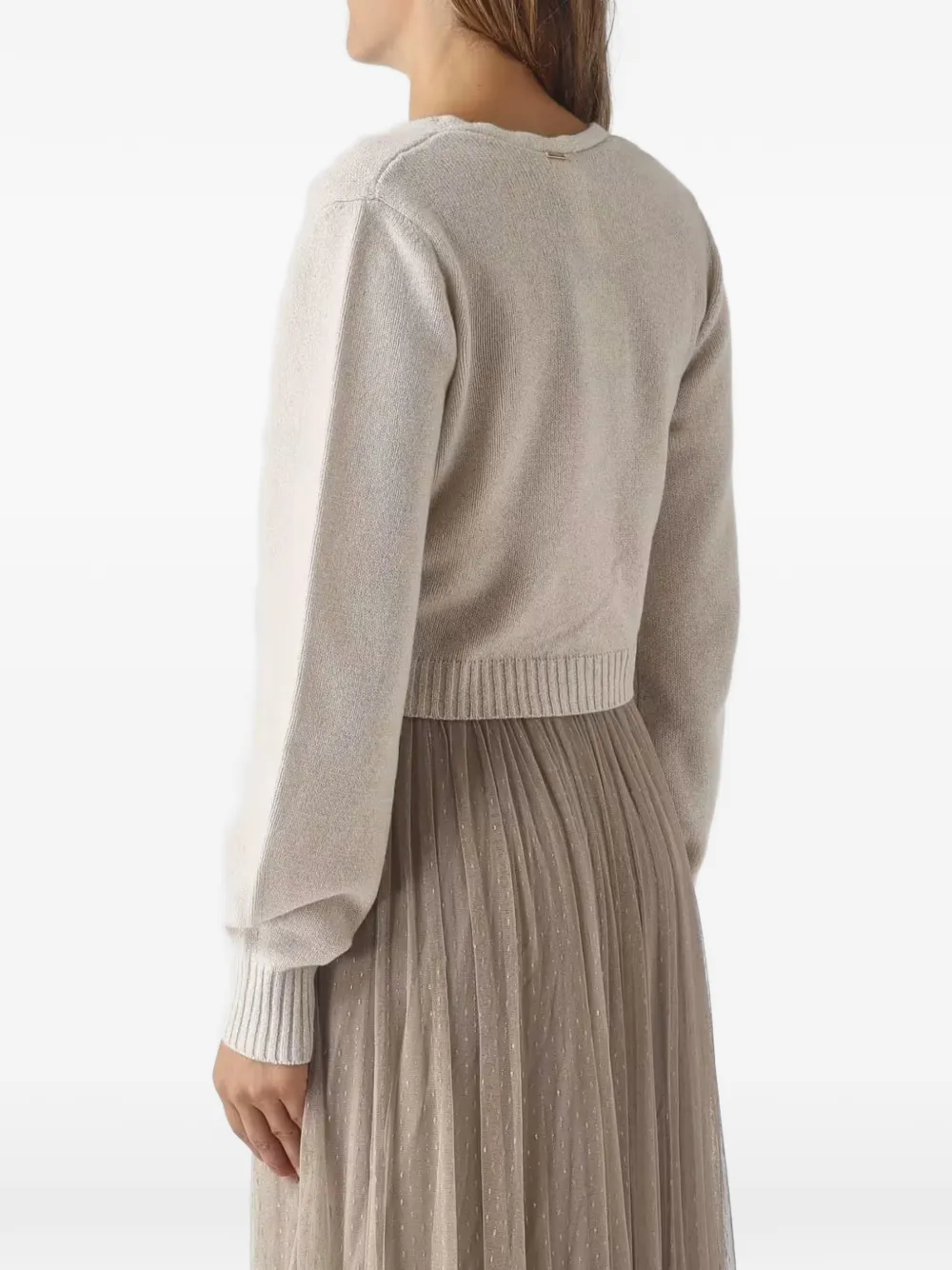 TWINSET Trui met V-hals en gedraaide voorkant Beige