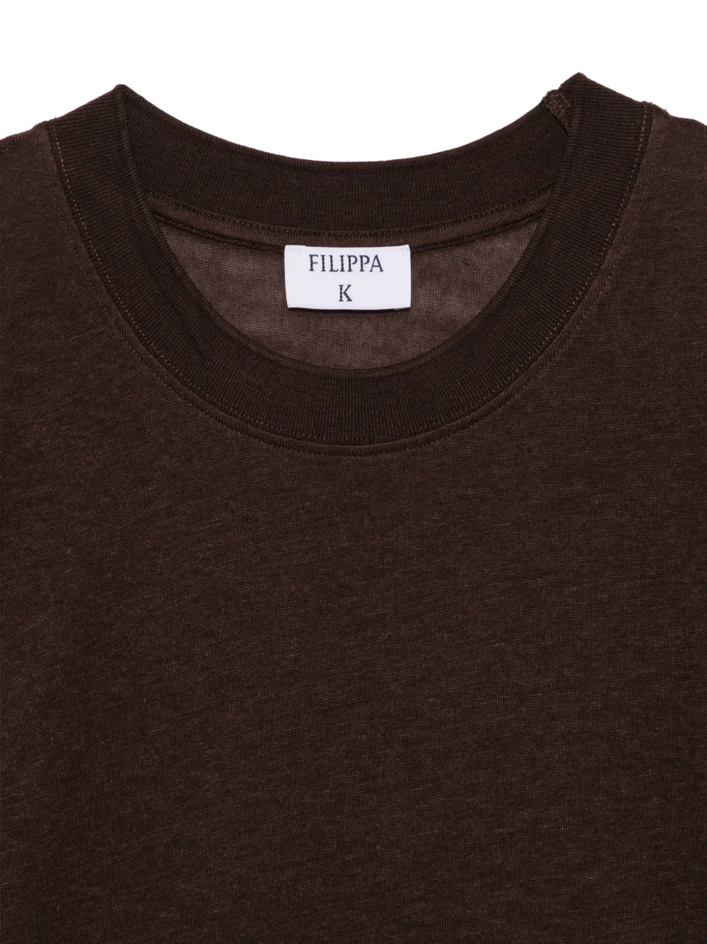 Filippa K T-shirt met ronde hals Bruin