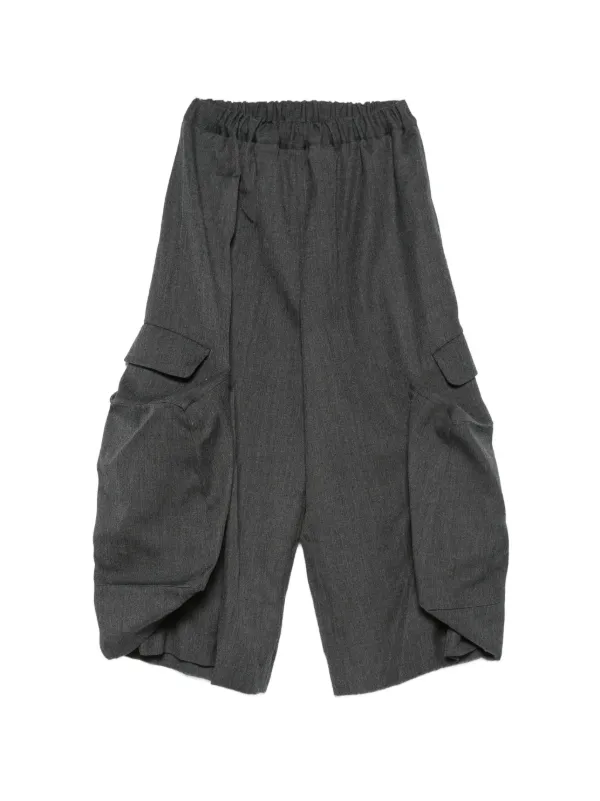 Comme des Garçons Draped-design Cargo-pocket Trousers in Grey