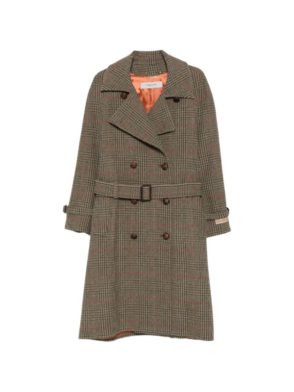 Golden Goose Prince of Wales Check Double-breasted Coat in Neutrals