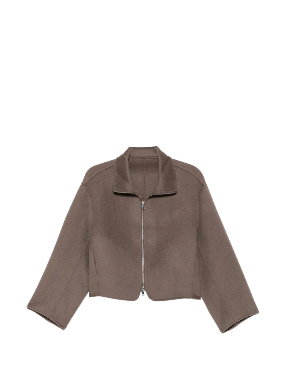 Filippa K Zip-up Wool Cropped Jacket In Brown