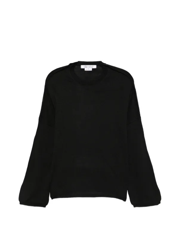 Comme des Garçons Crew-neck Drop-shoulder Sweater in Black