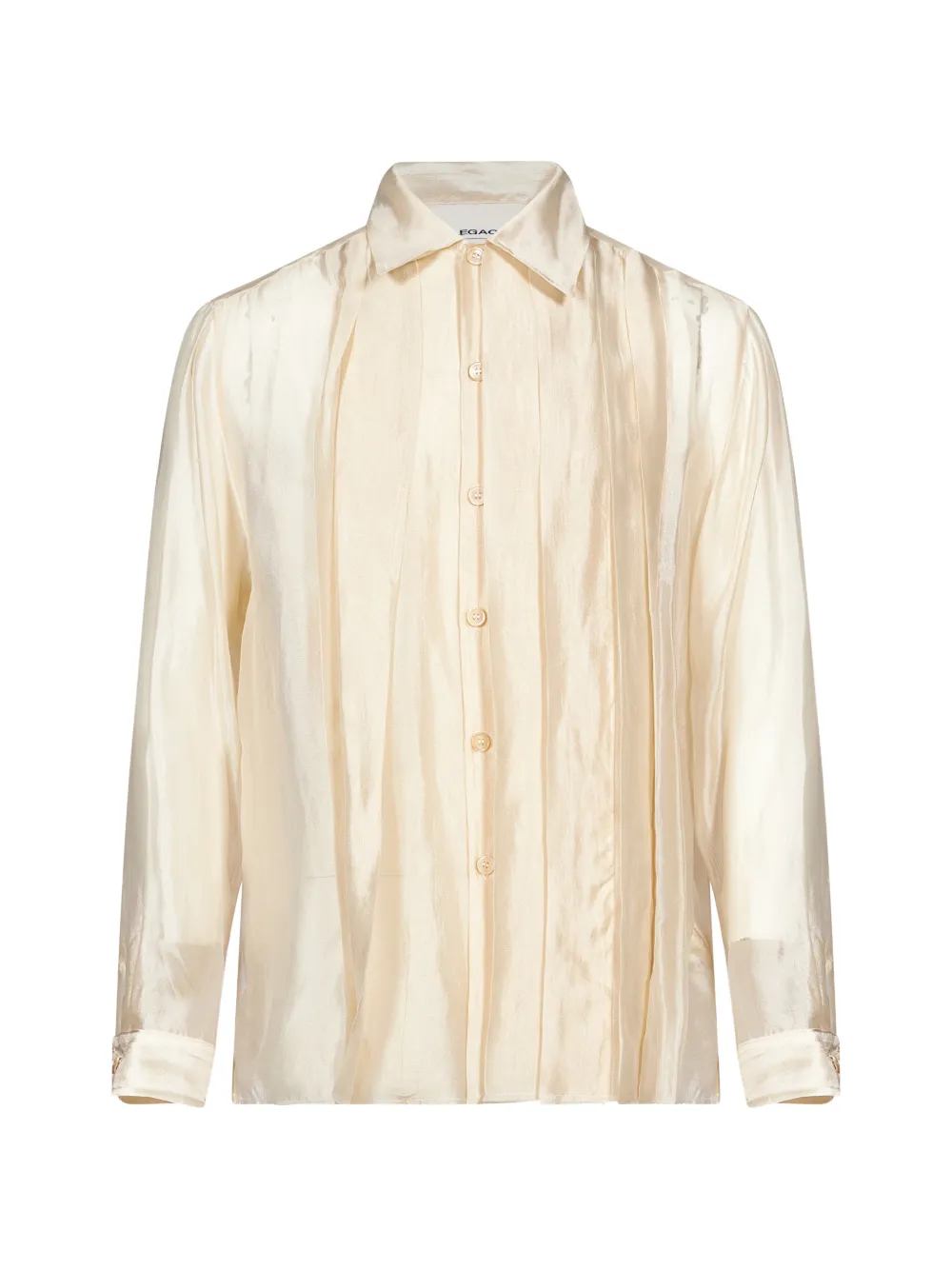 Our Legacy Pleated Frayed-hem Shirt In Neutrals