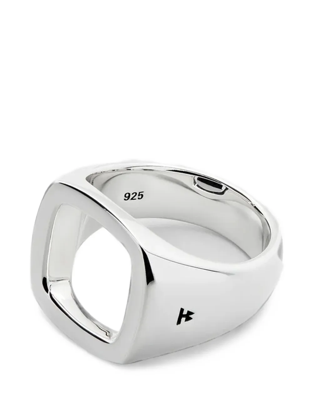Tom Wood Cushion Open signet ring - Argento