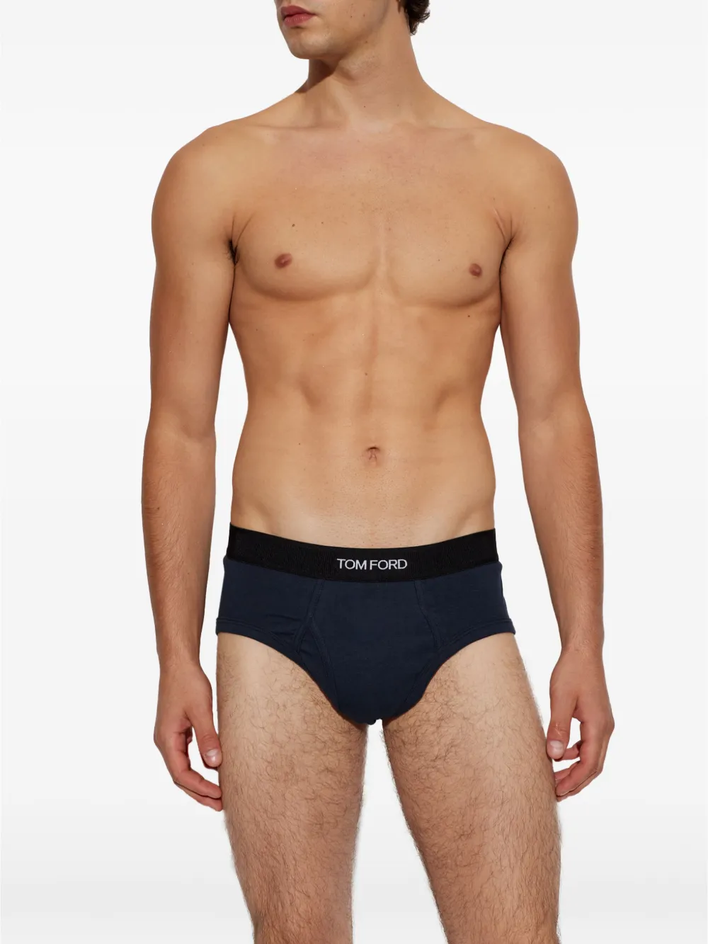 TOM FORD Twee slips met logoband Blauw