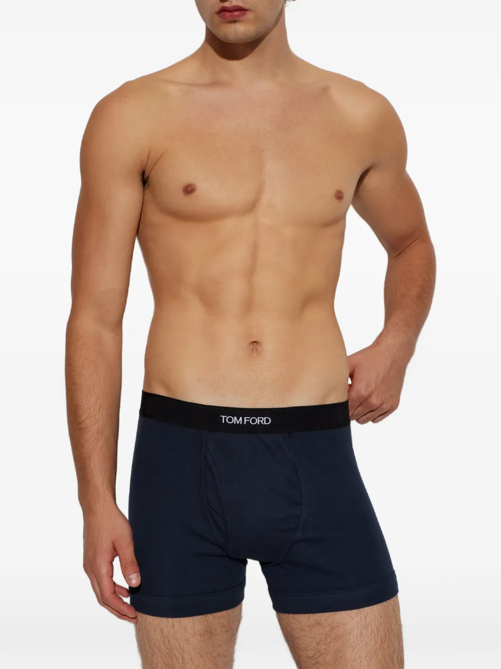 TOM FORD Twee boxershorts met logoband Blauw