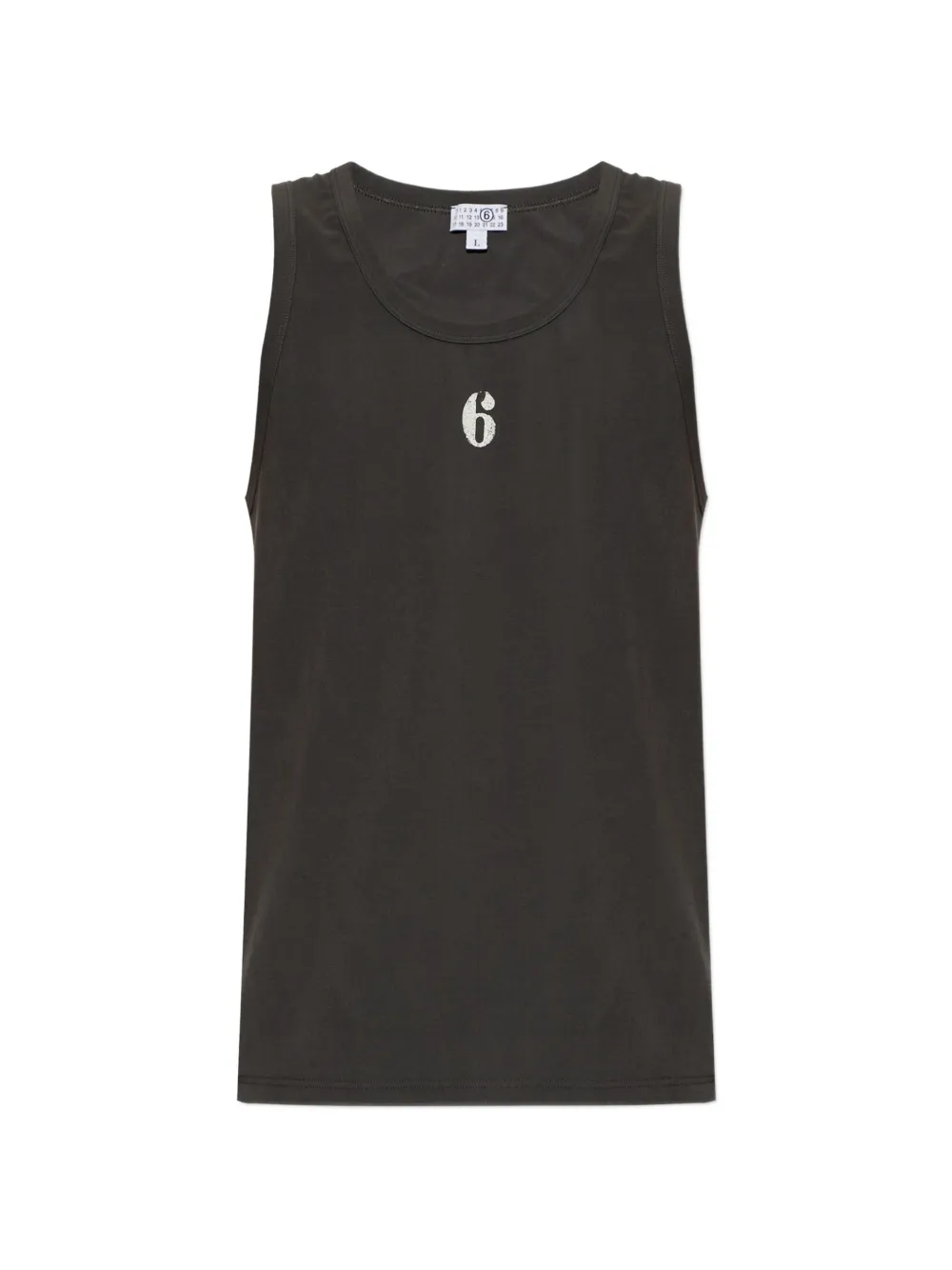 Mm6 Maison Margiela Logo-print Tank Top In Grey