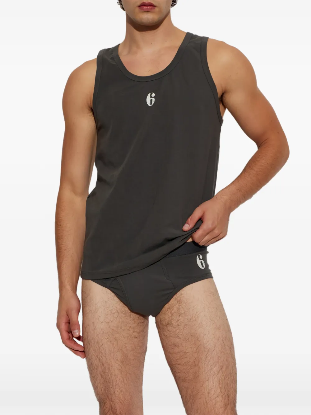 MM6 Maison Margiela Tanktop met logoprint Grijs