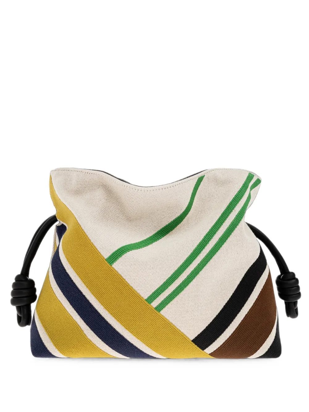 LOEWE medium Flamenco striped clutch bag - Toni neutri