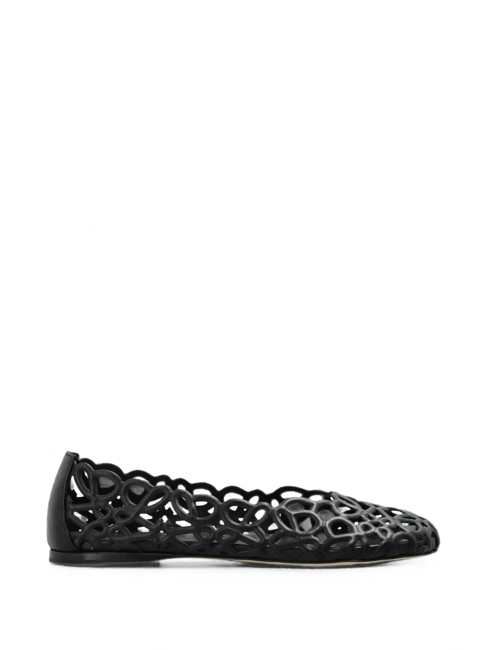 Loewe Petal Anagram Cut-out Ballet Flats In Black