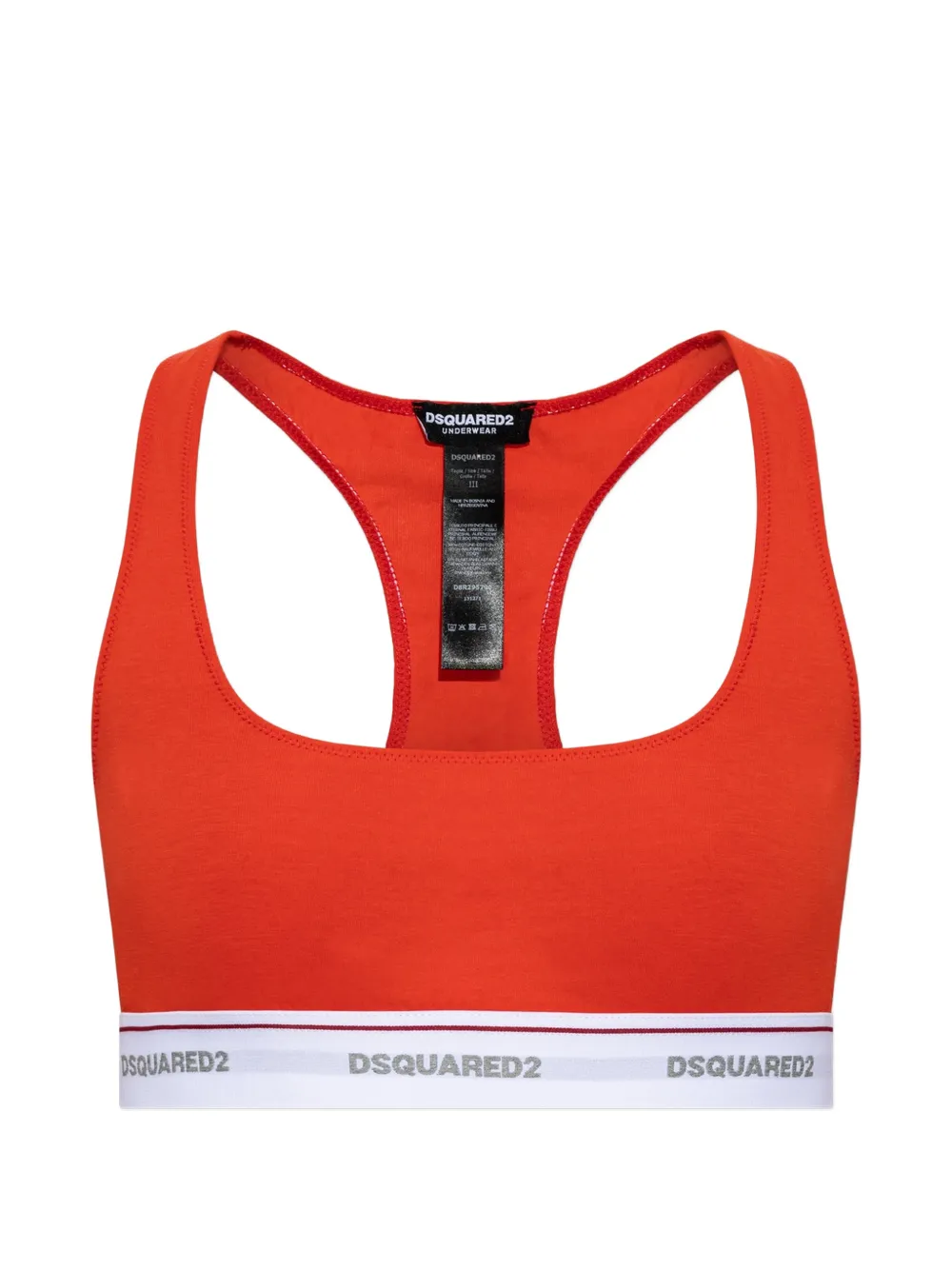 Dsquared2 Logo-underband Racerback Bra In Red