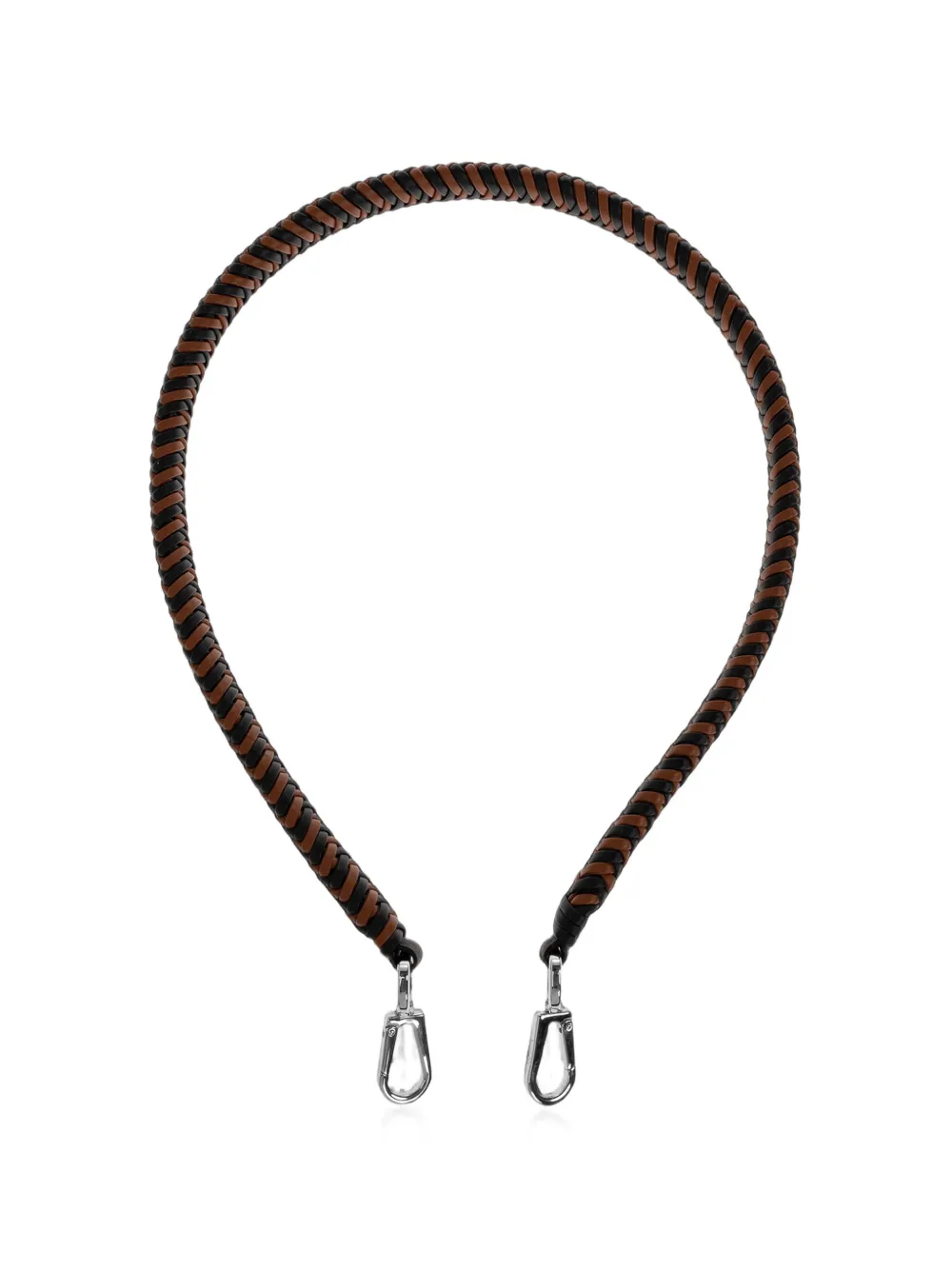 Loewe Braided Leather Bag Strap In Brown