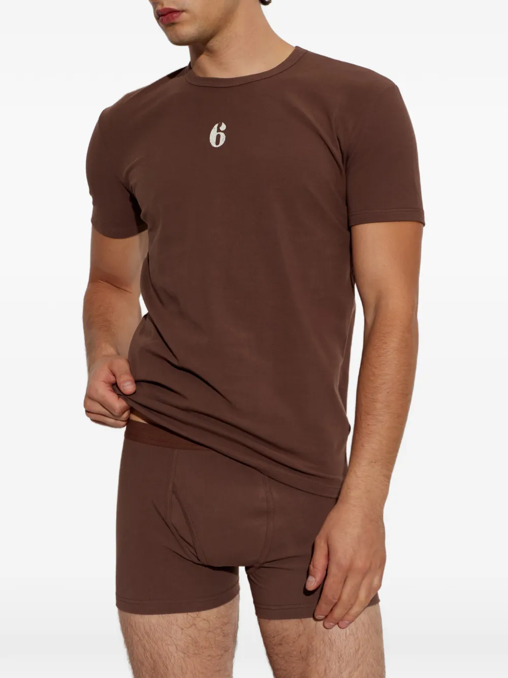 MM6 Maison Margiela T-shirt met logoprint Bruin