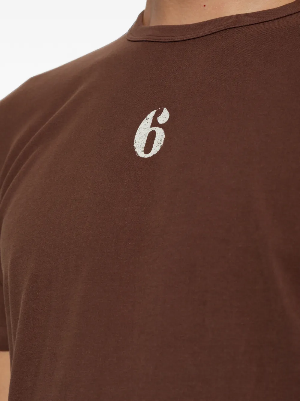 MM6 Maison Margiela T-shirt met logoprint Bruin