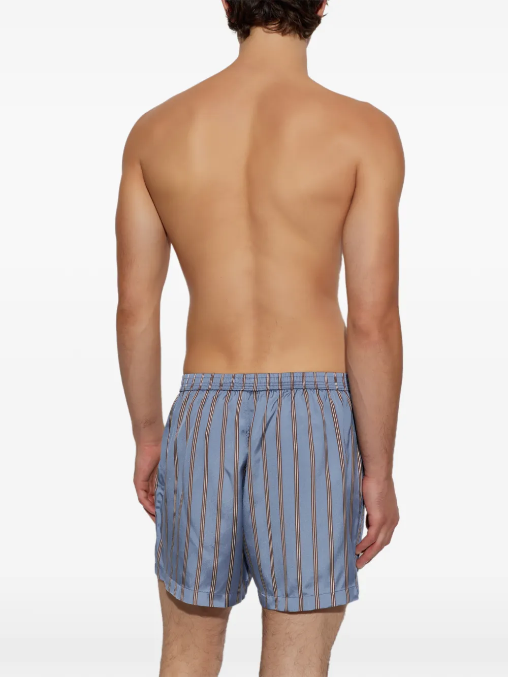 TOM FORD Gestreepte zijden boxershorts Blauw