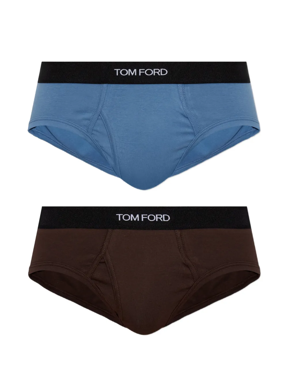TOM FORD logo-waistband briefs (set of two) - Marrone