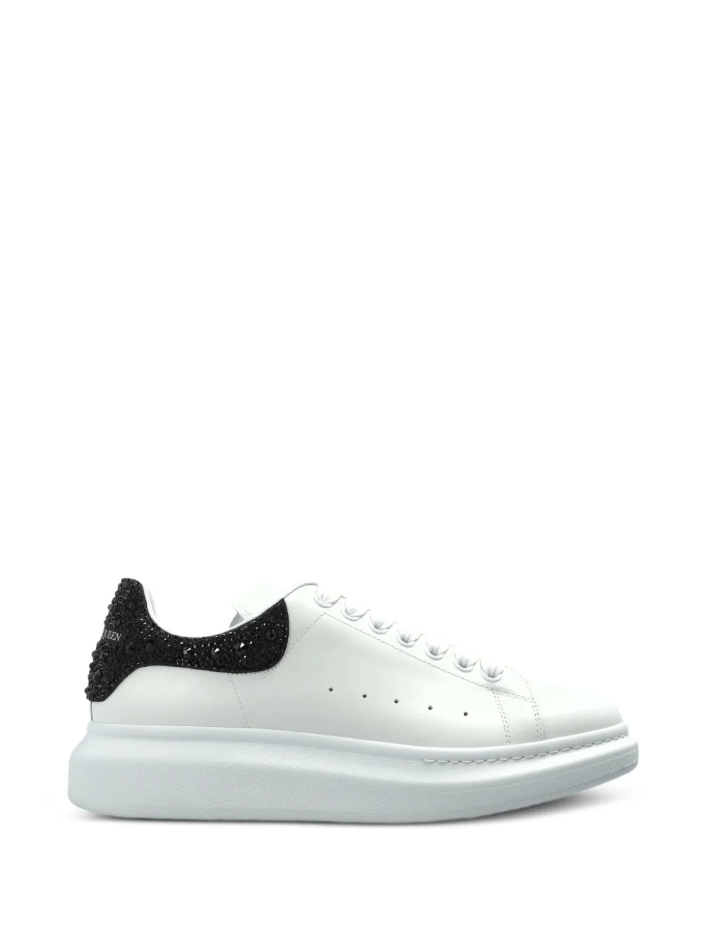Alexander McQueen Oversized crystal-embellished leather sneakers - Bianco