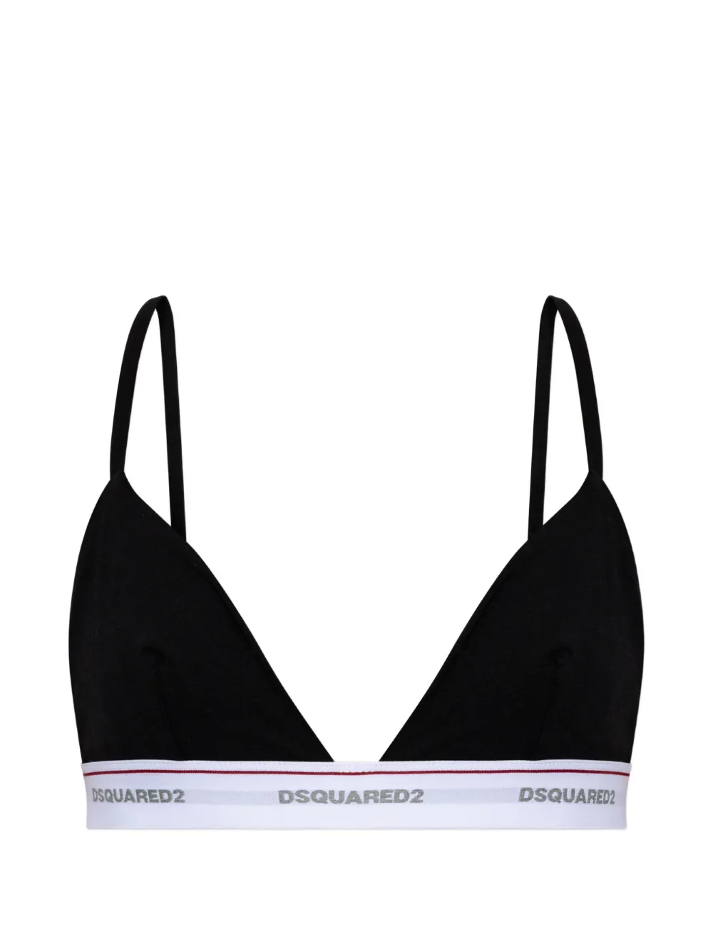 DSQUARED2 logo-underband triangle bra - Nero