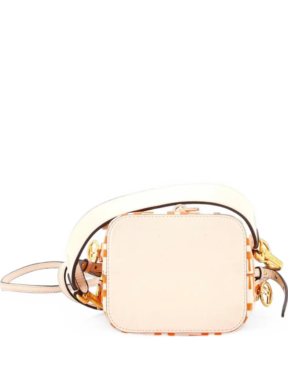 Fendi Pre-Owned Mon Tresor Zucca Embossed Leather Mini bucket bag - Arancione