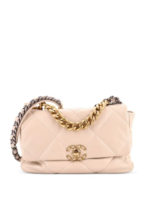 CHANEL Pre-Owned 19 Flap Bag Quilted Leather Large crossbody bag