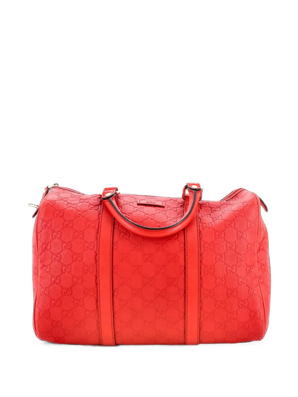Gucci Pre-Owned Borsa a mano Boston Joy media in pelle Guccissima - Rosso