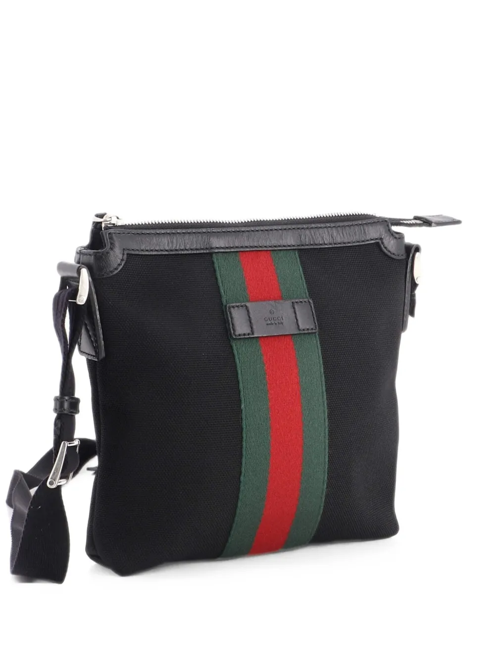 Gucci Pre-Owned Web Messenger Bag Techno Canvas Small crossbody bag - Nero