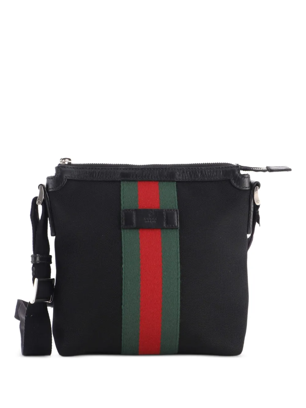 Gucci Pre-Owned Web Messenger Bag Techno Canvas Small crossbody bag - Black
