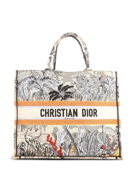 Christian Dior Pre-Owned Book Embroidered Canvas Large tote bag