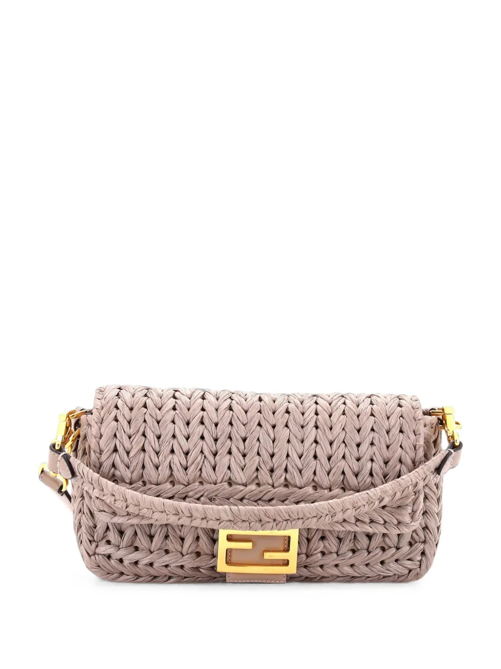Fendi Pre-Owned Borsa a spalla Baguette NM media in rafia - Grigio