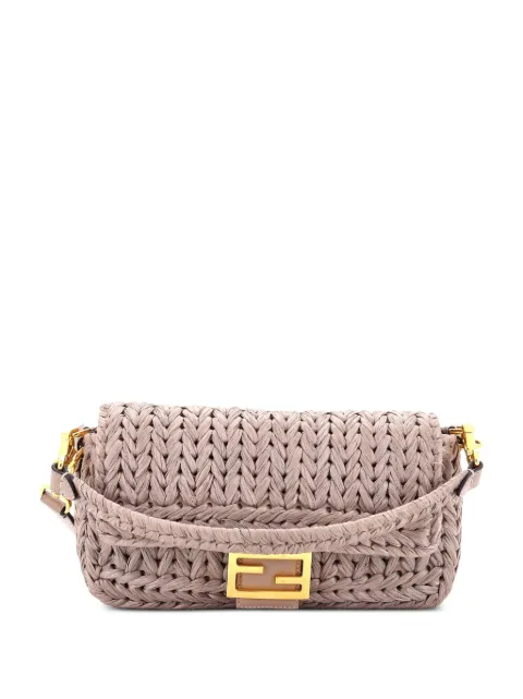Fendi Pre-Owned bolsa de hombro Baguette NM mediana de rafia entretejida